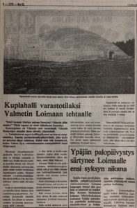 Loimaan Lehden uutinen elokuulta 1978