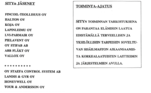 SITY jäsenet ja toiminta-ajatus