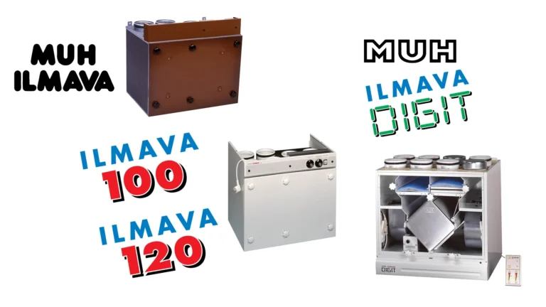 Vanhat Valloxin konemallit MUH Ilmava, MUH Ilmava 100, MUH Ilmava 120 ja MUH Ilmava Digit