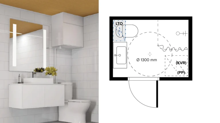 MyVallox 51 CFi voidaan asentaa wc-istuimen yläpuolelle